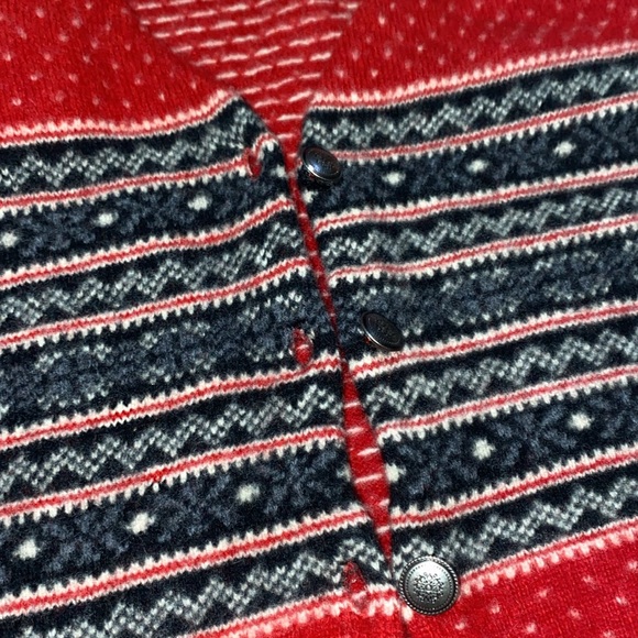Vintage Eddie Bauer Red Nordic Wool Vest ￼ - Picture 6 of 10